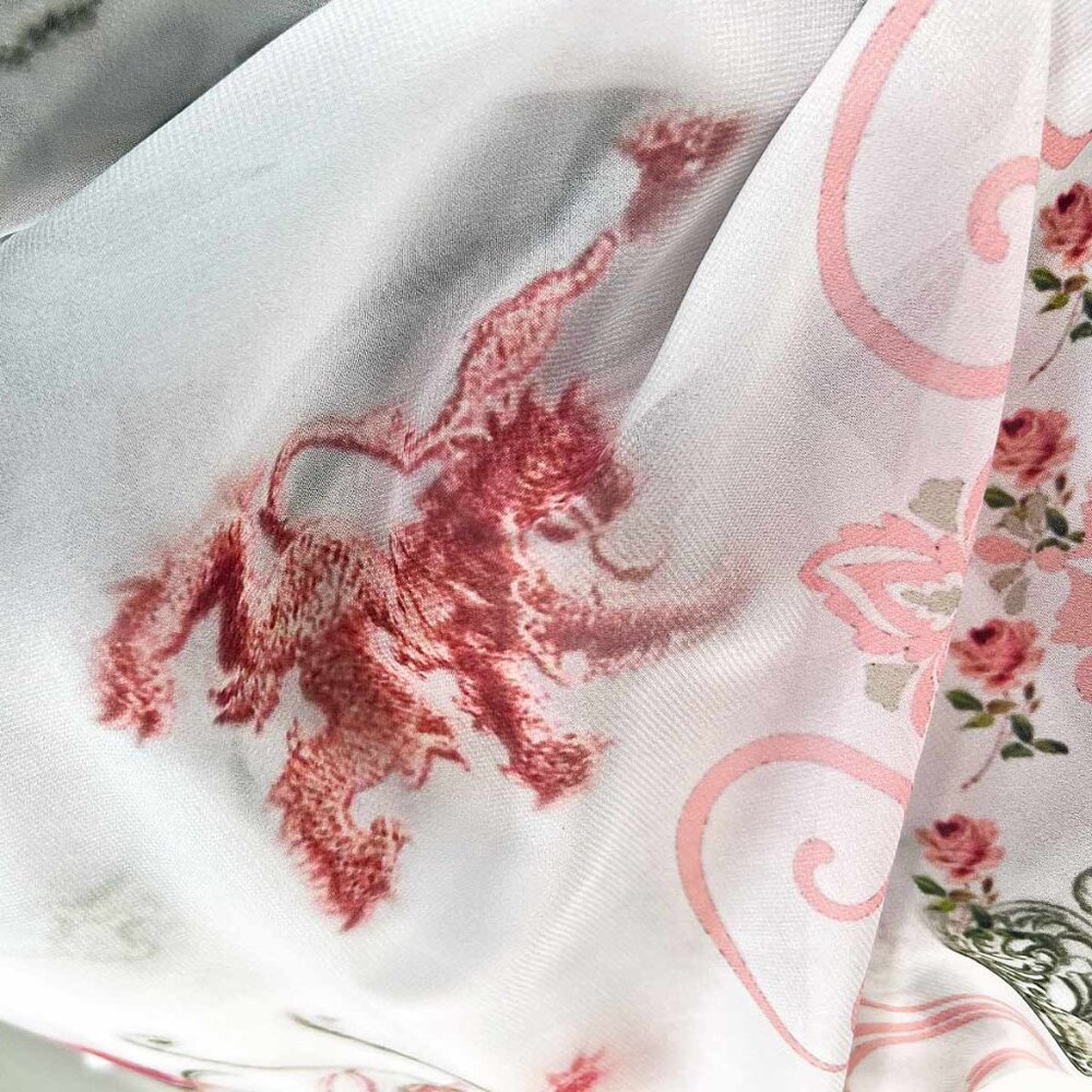 English Garden Sheer Chiffon Oversize Square Fairytale Scarf - Picture 10 of 12